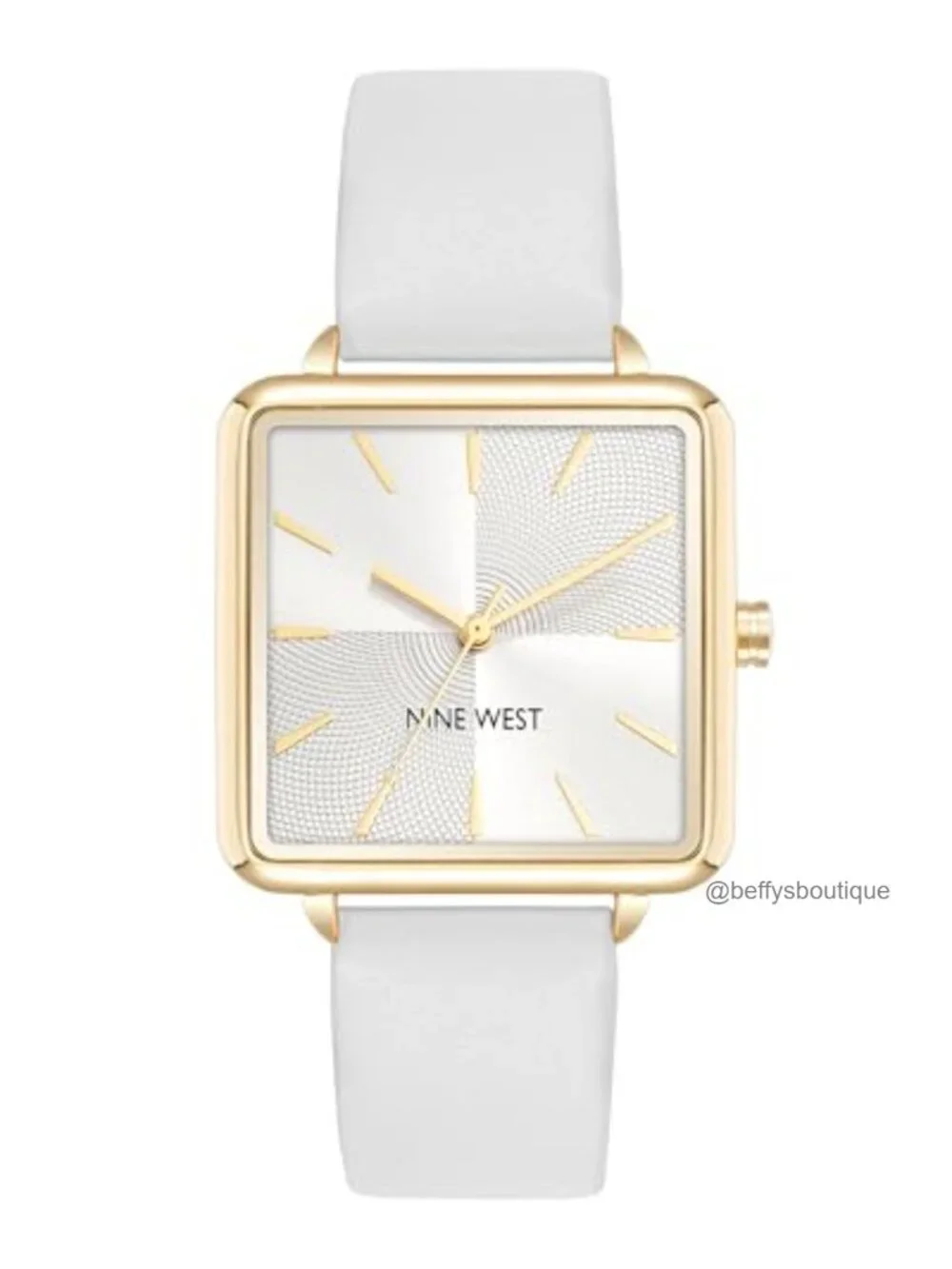 Women's Quartz Dress Watch Faux Leather Strap Mineral Crystal Second Hand